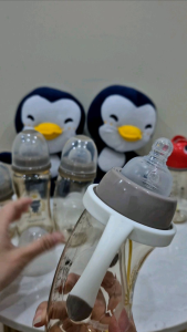 PUKU WIDE NECK PPSU TRAINING CUP Straw Canteen 280ML企鹅滑盖学习水杯 P10822/Baby Feeding Bottle Natural Feel Silicone Bottle Nursing Milk Teat Botol Susu Puting Silicon Bottle Soft Bottle