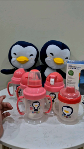 Puku Baby 2in1Nipple+Straw Training Cup180ml/6oz 5months above baby learning cup P14704 奶嘴+训练吸管练习杯BABY Flexi Straw Cup Drinking Cup BPA Free Baby Water Bottle With Handle Botol Air Bayi