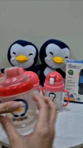 PUKU Push Straw Cup BABY TRAINING CUP 180ml/6oz P14716 BABY Flexi Straw Cup Drinking Cup BPA Free Baby Water Bottle With Handle