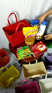 Tas Anyaman Kotak / Tas Sembako / Tas Anyaman Kotak Embos / Tas Parcel / Tas Hajatan / Tas Hantaran / Tas Buah / Tas Belanja / Tas Hampers Mini