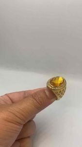 📣💥แหวนทอง 18 K พลอยบุษราคัม💥 ไม่ลอกไม่ดำ ของจริงสวยงามตรงปก ใต้ท้องวง มีตราปั้ม 18 k