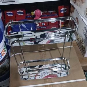 kệ inox 2 tầng để trong nhà tắm nhà vệ sinh nhà bếp chất liệu 304 sáng bóng