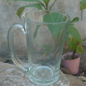 GELAS KACA TEBAL BENING 1PCS /GELAS TEH UKURAN 400ML TAHAN AIR PANAS SERBAGUNA