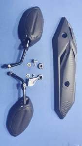 Spion Standar Motor Beat Paket Set + Cover Tutup Knalpot Beat 2020 + Baut Cover Knalpot Paket Set Motor Honda Beat 2020
