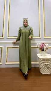 GAMIS MEWAH SET HIJAB SEGI EMPAT BAHAN SERUTY BABYDOLL GAMIS PAYET KEKINIAN