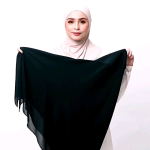 [ Tidak Berdagu ] Bidang 45 Tudung Bawal Chiffon Instant Awning Scuba / Bidang 45 Tudung Bawal Chiffon Instant Awning Scuba