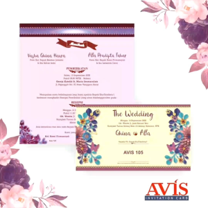 (Isi 100 pcs) Blangko Kertas Undangan Pernikahan AVIS 105 Harga Termurah Gratis File Setting