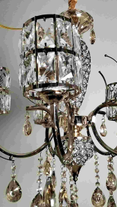 lampu gantung crystal modern import 5 bohlam