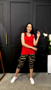 Celana Senam Motif Hijau TNI & Celana 3/4 Kantong Gamlok
