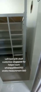 Loft bed with shelf customize singapore/helper room/bomb shelter/store room/unity