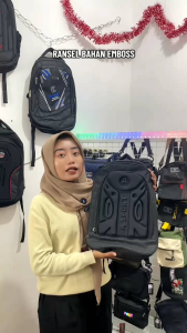 Tas Ransel Punggung Laptop Model Emboss Bagpack Sekolah Pria Wanita - PG06