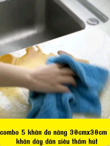 Combo 5 khăn bông lông cừu siêu dày siêu mềm mìn  siêu thấm hút kích thướt to 30x30 hàng chuẩn loại 1.