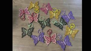 PU Leather 2-Color Butterfly Keychain