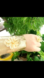 Vòng tay nữ set vòng tay + nhẫn hoa mai dành đeo tết và cô dâu cưới hỏi Lokalo (freesize nha tay ni nào cũng đeo vừa)