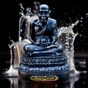 หลวงปู่ทวดเหยียบน้ำทะเลจืด หน้าตัก 3 นิ้ว องค์ดำ พร้อมบูชา มีธนบัตรขวัญถุง+ธูป 1 แท่ง+ผ้ายันต์หลวงปู่ทวด