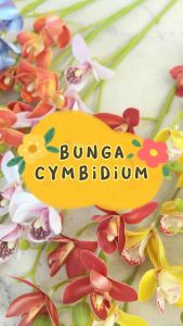 Bunga Palsu Anggrek Cymbidium Kecil: Dekorasi dan Desain Wedding