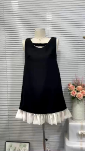 Đầm suông tùng nhúng nơ ngực (kèm ảnh thật shop chụp)