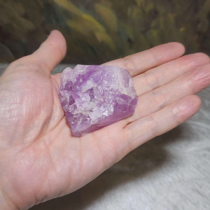 Gegegems 91 grams premium lilac purple raw Kunzite handheld decor display [Natural Crystal]