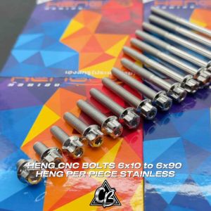 CB MOTO: CNC BOLTS 6X10 TO 6X90 HENG PER PIECE