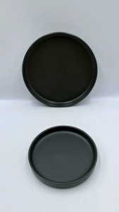 ( 6 7.5 8 นิ้ว )จานเซรามิคสีดำ ถาดรองขนม จานเค้ก จานขอบตั้ง ราคา/1ใบ