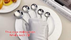 Rẻ Qúa Mua Ngay Set 10 Chiếc Thìa Inox Tròn Loại Dày Cao Cấp  3 Size Lựa Chọn