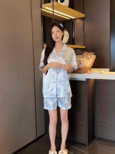 Bộ đồ ngủ lụa Latin cao cấp nữ – Pijama lụa satin ngắn tay mát lạnh - Hàng Quảng Châu