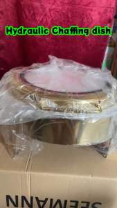 Hydrualic gold round food warmer chaffing dish for catering buffet restaurant