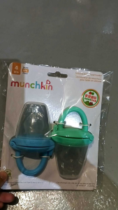 MUNCHKIN SILICONE BABY FOOD FEEDER-2PK BLUE/MINT