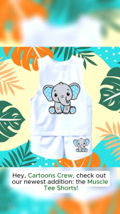 Trendy CUTE Muscle tee Terno for kids Cute muscle tee short prints sublimation|Kids tops & short