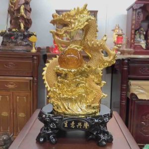 Fortune Bliss Gold Dragon Feng Shui Ornaments
