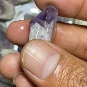 Batu kecubung amethyst poin motif junder / bongkahan batu ametis / bahan batu kecubung