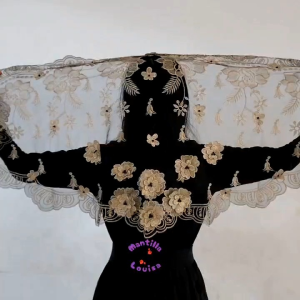 Mantilla Kerudung Misa Gereja Katolik Gaya Spanyol Catholic Veil - 3D Rose