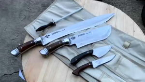 Sup9 Sepuh | Set Pisau 5 pcs Pisau Daging Premium Free Sarung Kanvas Tajam Berkualitas