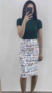 Doodle Printed Pencil Skirt For Women and Women Plus Size Pencil Skirt/Office Skirt/Office Wear