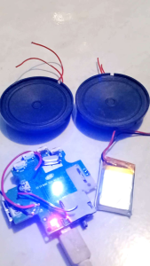 Paket Komplit Rakitan Music Speaker Bluetooth 2 Spiker Modul plus lampu flash plus Baterai