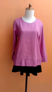 atasan wanita pink tua L cewek blouse kerja kuliah santai