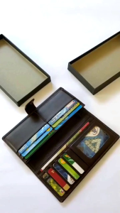 Dompet Kulit Wanita-Pria Panjang Kartu Lipat Premium Polos