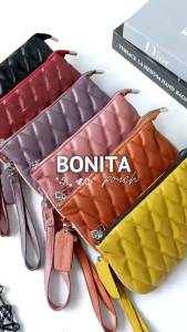 GFR - Bonita By Biru Tsabita Pouch/Dompet wanita  terbaru bordir muat hp/make up bahan kulit sintetis