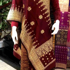 EXCLUSIVE SONGKET CANTIK MANIS GEBENG MAROON/ SONGKET PALEMBANG ASLI