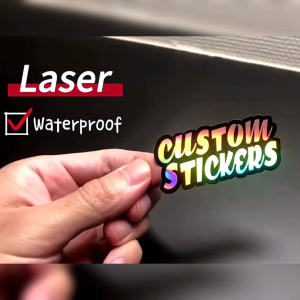 Stiker Custom Logo Sendiri Stiker Hologram Sudah Cutting & Glossy
