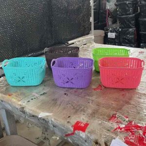 Uniglobal Space Savers Aesthetic Rectangle Knitted Small Basket Storage Basket Small Organizer Basket