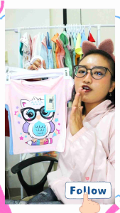 KAOS ATASAN SNI ANAK PEREMPUAN MOTIF ICE CREAM 1 TAHUN BAHAN KATUN | BAJU ANAK BALITA