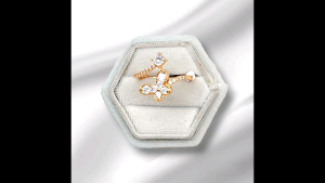 Cincin Wanita Perhiasan Lapis Emas Permata Zircon Antikarat pudar Free BOX Love