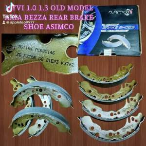 MYVI 1.0 1.3 OLD MODEL AXIA BEZZA REAR BRAKE SHOE ASIMCO K3762 READY STOCK