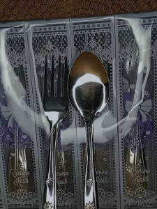 Vania Souvenir: Set Sendok Garpu Stainless Tile Kemas Mika Bagus & Murah