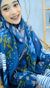 DALANOVA Mukena HULYA Navy Bahan Shaquilla Twill