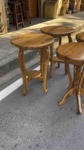 โต๊ะไม้สัก/โต๊ะเข้ามุม ขนาดเส้นผ่านศูนย์กลาง50ซม.สูง70ซม