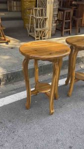 โต๊ะไม้/โต๊ะไม้สัก/โต๊ะข้างเตียง 1ตัว เส้นผ่าศูนย์กลาง50ซม.สูง70ซม