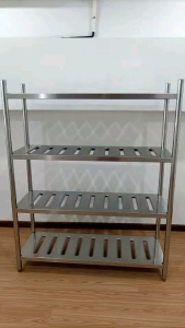 ชั้นวางของ 4ชั้น ชั้นวางของสแตนเลส 304 ชั้นวางของแบบเจาะร่อง ชั้นวางของในครัว แข็งแรงทนทาน กว้าง40cm. มีให้เลือก 2ขนาด : ยาว120cm. และยาว150cm.