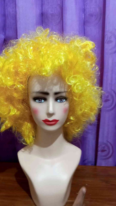 Wig kribo kuning wanita pria - Wig kribo besar kuning import harga grosir